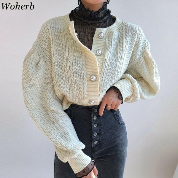 women's knits & tees woherb vintage fashion cardigan women korean chic knitted ribbed sweater 2021 ropa de mujer sleeve suet, White
women's knits & tees woherb vintage fashion cardigan women korean chic knitted ribbed sweater 2021 ropa de mujer sleeve suet, White