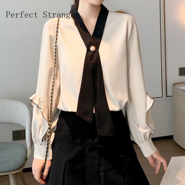 women's blouses & shirts spring arrival v collar long sleeve women chiffon blouse 6c5z, White
women's blouses & shirts spring arrival v collar long sleeve women chiffon blouse 6c5z, White