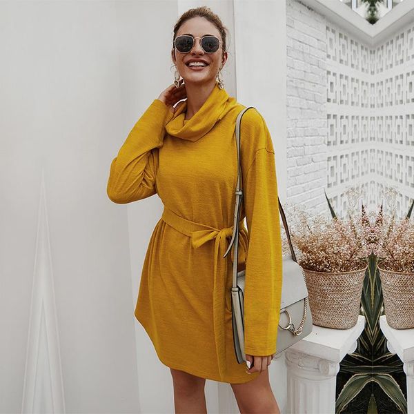 casual dresses solid dress women full sleeve sashes turtleneck autumn winter above knee ladies office lady, Black;gray
casual dresses solid dress women full sleeve sashes turtleneck autumn winter above knee ladies office lady, Black;gray