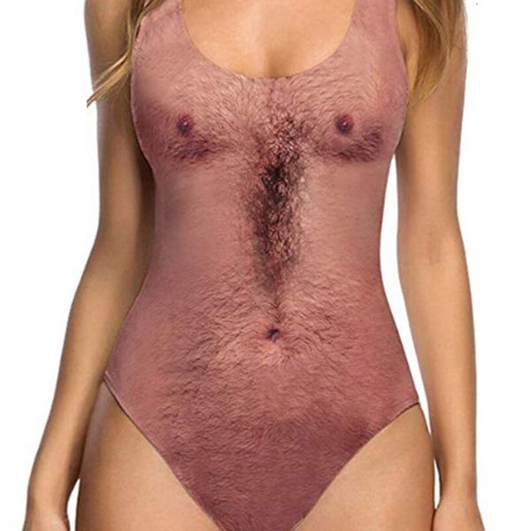 piece 2021 one women's 3d brown chest hair print fun swimsuit bikini, White;black
piece 2021 one women's 3d brown chest hair print fun swimsuit bikini, White;black
