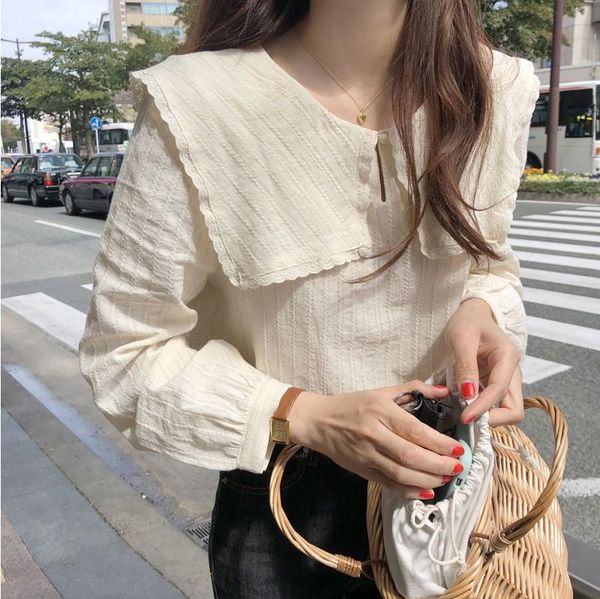 women's blouses & shirts cute womens and solid long sleeve blouse women fashion casual korean stitching doll collar lace shirt, White
women's blouses & shirts cute womens and solid long sleeve blouse women fashion casual korean stitching doll collar lace shirt, White