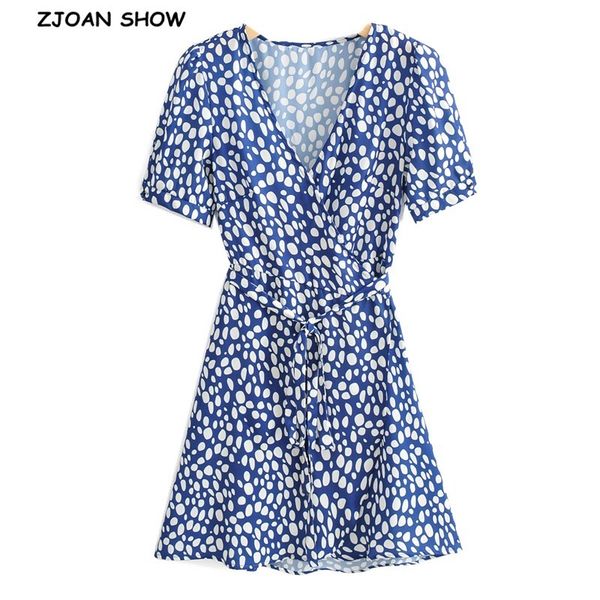 casual dresses summer french v neck blue white leopard dot print wrap dress holiday woman lace up short sleeve one-piece mini tea, Black;gray
casual dresses summer french v neck blue white leopard dot print wrap dress holiday woman lace up short sleeve one-piece mini tea, Black;gray