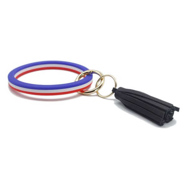 silicone bangle bracelet with pu leather tassel circle keyring bracelet round key ring chain for women girls, Silver
silicone bangle bracelet with pu leather tassel circle keyring bracelet round key ring chain for women girls, Silver