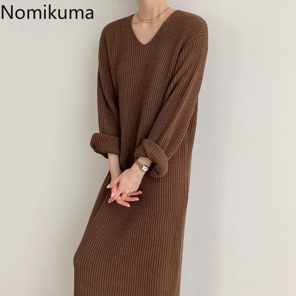 nomikuma sweater dress korean causal v-neck long sleeve knitted dresses autumn winter basic solid straight vestidos 6c988 210427, Black;gray
nomikuma sweater dress korean causal v-neck long sleeve knitted dresses autumn winter basic solid straight vestidos 6c988 210427, Black;gray