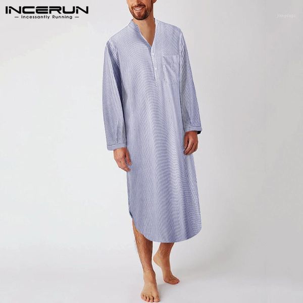 men's sleepwear incerun fashion men striped robes nightgown comfortable long sleeve stand collar homewear leisure mens bathrobes s-5xl, Black;brown
men's sleepwear incerun fashion men striped robes nightgown comfortable long sleeve stand collar homewear leisure mens bathrobes s-5xl, Black;brown