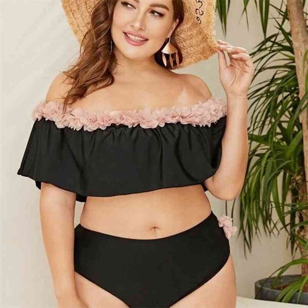 plus size ruffled bikini women shoulder off swimsuit high waist swimwear large sizes bathing suit 3d flower waisted 210722, White;black
plus size ruffled bikini women shoulder off swimsuit high waist swimwear large sizes bathing suit 3d flower waisted 210722, White;black