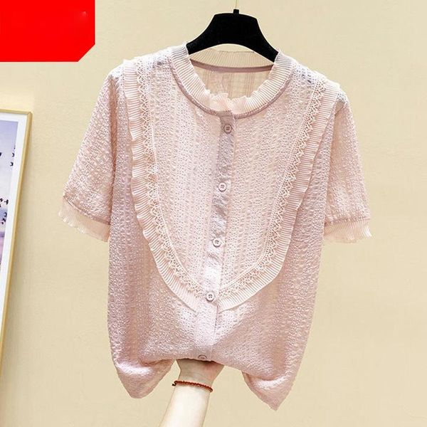 women's blouses & shirts chiffon patchwork lace summer 2021 sweet style solid elegant office lady outwear, White
women's blouses & shirts chiffon patchwork lace summer 2021 sweet style solid elegant office lady outwear, White
