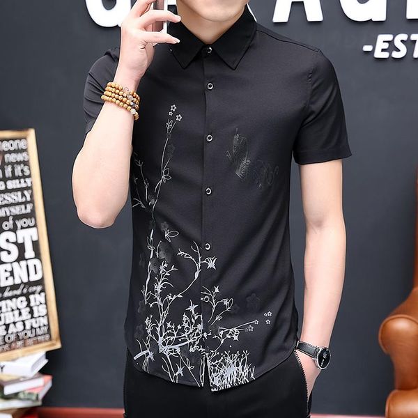 men's casual shirts printed vintage shirt men 2021 summer turn-down collar streetwear clothing, White;black
men's casual shirts printed vintage shirt men 2021 summer turn-down collar streetwear clothing, White;black