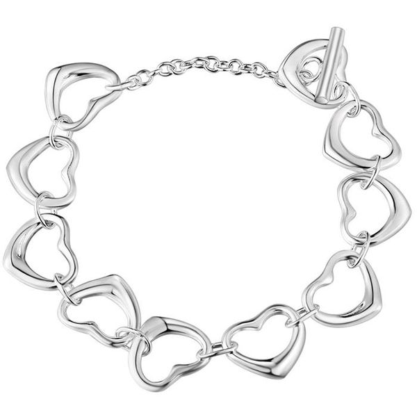 link, chain fashion jewelry women bracelet silver plated heart wholesale priced gift ab190, Black
link, chain fashion jewelry women bracelet silver plated heart wholesale priced gift ab190, Black