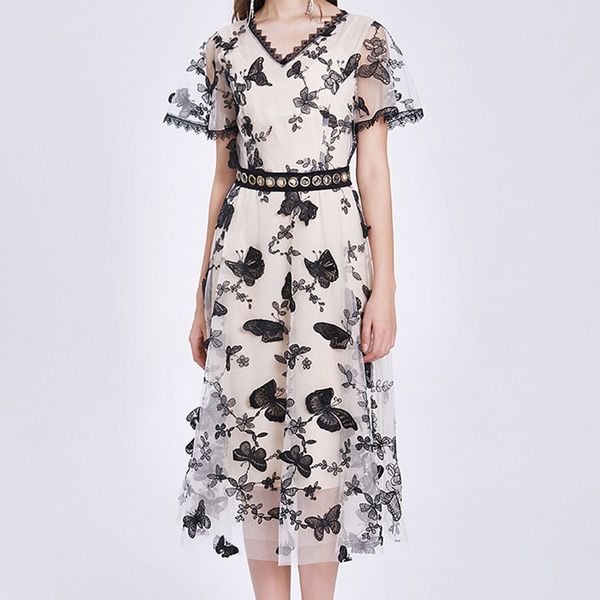 zawfl fashion runway dress summer women's dress short sleeve lace patchwork butterfly embroidery mesh dresses 210525, Black;gray
zawfl fashion runway dress summer women's dress short sleeve lace patchwork butterfly embroidery mesh dresses 210525, Black;gray