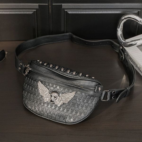 pockets personalized rivet leisure shoulder bag waist ghost head chest korean fashion trend men's and women's
pockets personalized rivet leisure shoulder bag waist ghost head chest korean fashion trend men's and women's
