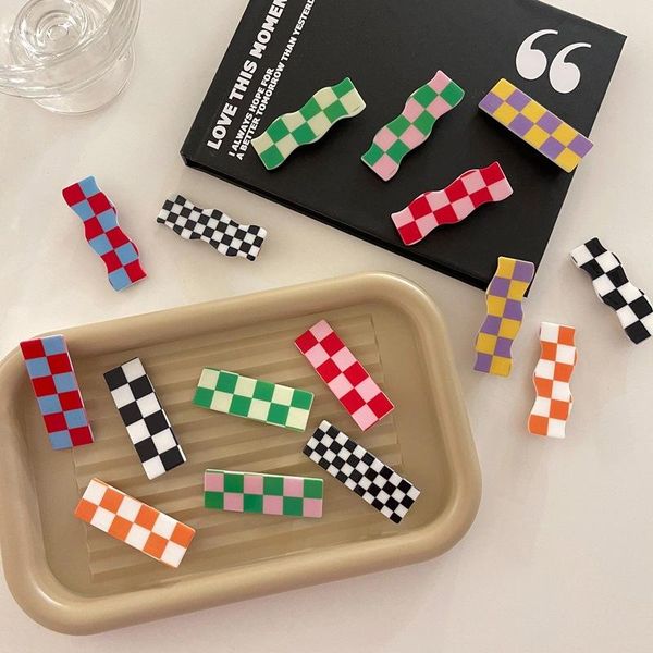 hair accessories checkerboard wave hairpin broken bangs clip color plaid girl simple fashion headdress, Slivery;white
hair accessories checkerboard wave hairpin broken bangs clip color plaid girl simple fashion headdress, Slivery;white