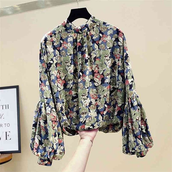 spring autumn women's lantern sleeve chiffon shirt was thin stand collar floral long blouses womens gd240 210506, White
spring autumn women's lantern sleeve chiffon shirt was thin stand collar floral long blouses womens gd240 210506, White