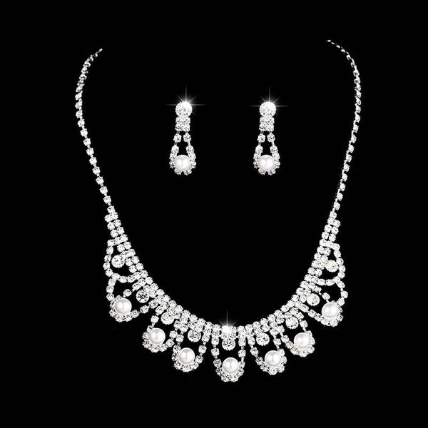 earrings & necklace forseven korean fashion white crystal simulated pearl chain pendant earring eardrop bridal bride wedding dress ornament, Silver
earrings & necklace forseven korean fashion white crystal simulated pearl chain pendant earring eardrop bridal bride wedding dress ornament, Silver
