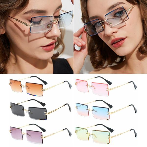 sunglasses fashion rimless trendy small rectangle sun glasses traveling style uv400 shades for men and women eyewear, White;black
sunglasses fashion rimless trendy small rectangle sun glasses traveling style uv400 shades for men and women eyewear, White;black