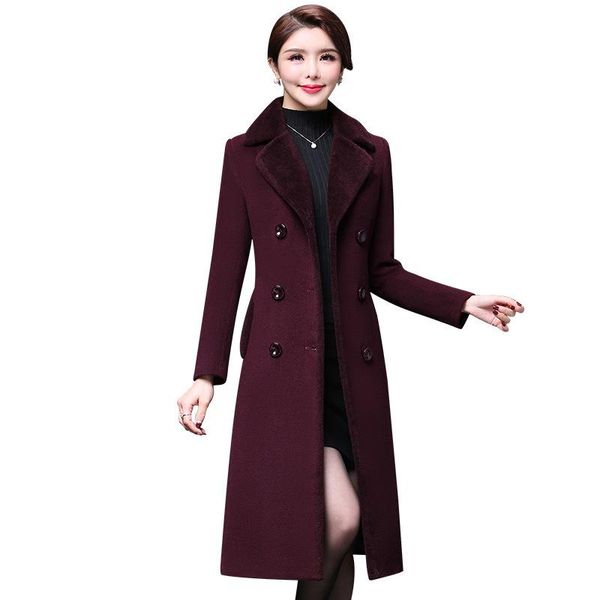 women's wool & blends 2021 winter m-4xl women coat fashion mother thicken cashmere collar long jacket warm slim outerwear female, Black
women's wool & blends 2021 winter m-4xl women coat fashion mother thicken cashmere collar long jacket warm slim outerwear female, Black