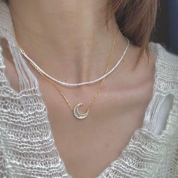chains moon necklace women light luxury high-end pendant design rhinestone double wear clavicle chain female accessories, Silver
chains moon necklace women light luxury high-end pendant design rhinestone double wear clavicle chain female accessories, Silver