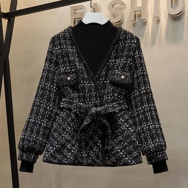women's jackets clothing spring and autumn retro plaid v-neck coat jacket jean, Black;brown
women's jackets clothing spring and autumn retro plaid v-neck coat jacket jean, Black;brown