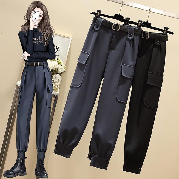women's pants & capris black haroun plus large size oversize korean vintage autumn clothing high waist trousers fashion for girls, Black;white
women's pants & capris black haroun plus large size oversize korean vintage autumn clothing high waist trousers fashion for girls, Black;white