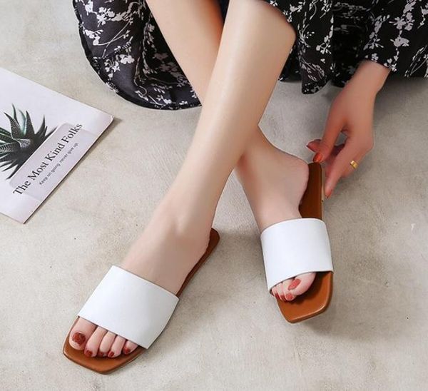 square-toe flat-heeled simple one-word large size slippers for women's outer wear 2021 summer fashion casual beach shoes, Black
square-toe flat-heeled simple one-word large size slippers for women's outer wear 2021 summer fashion casual beach shoes, Black