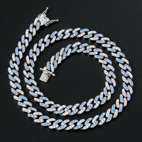bangle hip hop necklace 9mm single row blue white zircon cuba chain men's and women's hiphop accessories, Black
bangle hip hop necklace 9mm single row blue white zircon cuba chain men's and women's hiphop accessories, Black