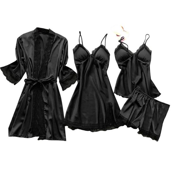 women silk bath gown female lingerie lace robe dress breathable sleepwear nightdress backless underwear pajamas ll3 women's, Black;red
women silk bath gown female lingerie lace robe dress breathable sleepwear nightdress backless underwear pajamas ll3 women's, Black;red