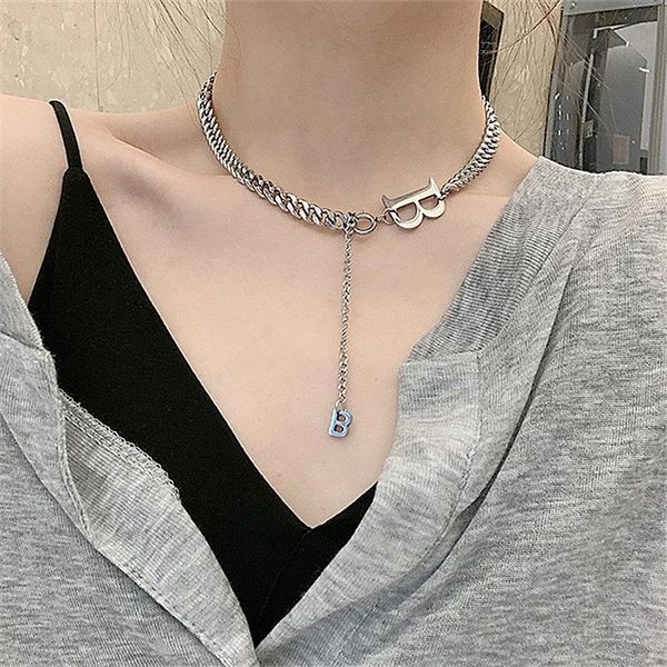 chains b letter necklace female ins hip-hop personality wild simple and cold wind net red titanium steel non-fading clavicle chain jewe, Silver
chains b letter necklace female ins hip-hop personality wild simple and cold wind net red titanium steel non-fading clavicle chain jewe, Silver