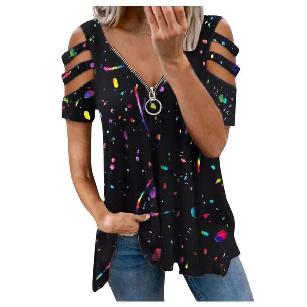 women's blouses & shirts fashsiualy hollow out zipper blouse women casual aesthetic printed v-neck short sleeve tank tie dye shirt haut, White
women's blouses & shirts fashsiualy hollow out zipper blouse women casual aesthetic printed v-neck short sleeve tank tie dye shirt haut, White