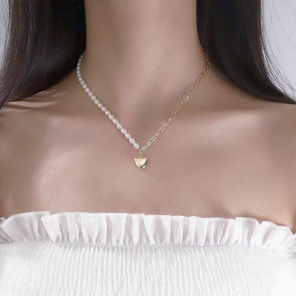 pendant necklaces allme elegant natural freshwater pearl for women asymmetric linked chain gold color love heart chokers necklace, Silver
pendant necklaces allme elegant natural freshwater pearl for women asymmetric linked chain gold color love heart chokers necklace, Silver