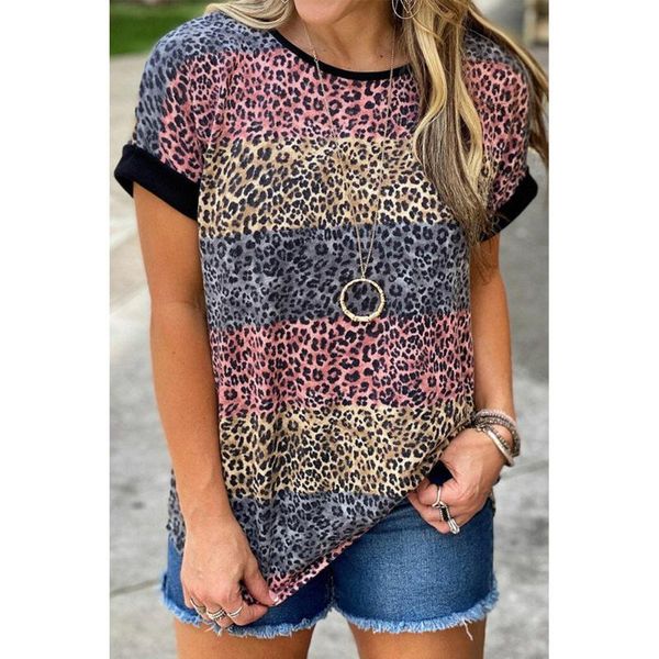color leopard t-shirt fashion striped tee shirts women clothes 2021 summer short sleeve casual o-neck loose tees women's, White
color leopard t-shirt fashion striped tee shirts women clothes 2021 summer short sleeve casual o-neck loose tees women's, White