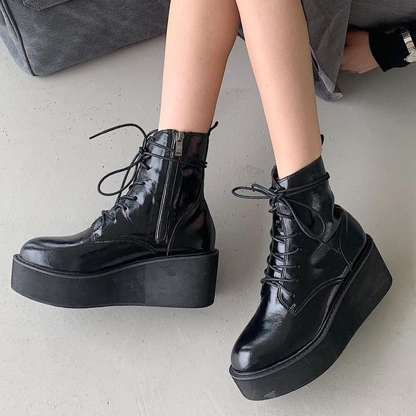 boots women wedges pltform round toe ladies booties lace up zipper female winter black woman motorcycle shoes
boots women wedges pltform round toe ladies booties lace up zipper female winter black woman motorcycle shoes