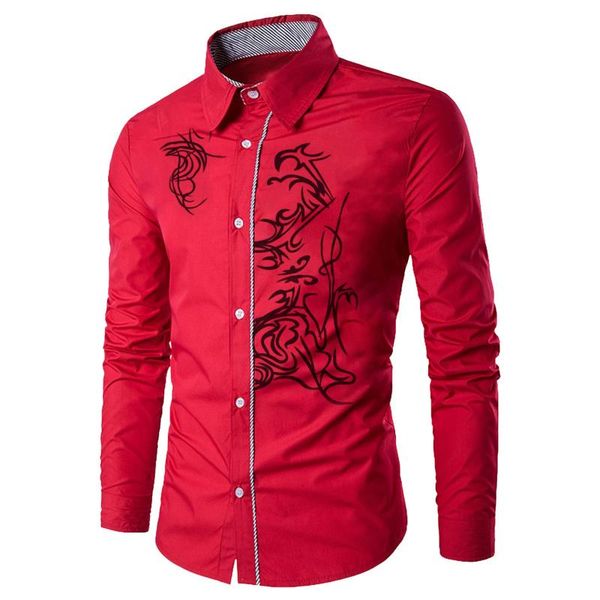 men's casual shirts kancoold camisas de hombre men dragon pattern print long sleeve slim turn-down collor shirt blouse business, White;black
men's casual shirts kancoold camisas de hombre men dragon pattern print long sleeve slim turn-down collor shirt blouse business, White;black