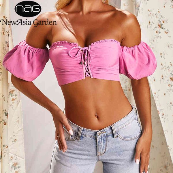 newasia off shoulder blusas women pink vintage ruffles puff sleeve summer criss-cross lace up party blouse 210413, White
newasia off shoulder blusas women pink vintage ruffles puff sleeve summer criss-cross lace up party blouse 210413, White