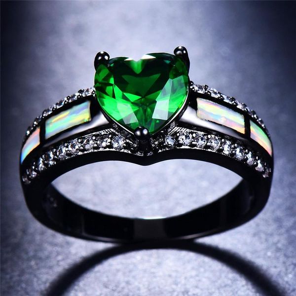 cluster rings luxury female green heart engagement ring vintage black gold wedding for women promise white fire opal stone, Golden;silver
cluster rings luxury female green heart engagement ring vintage black gold wedding for women promise white fire opal stone, Golden;silver