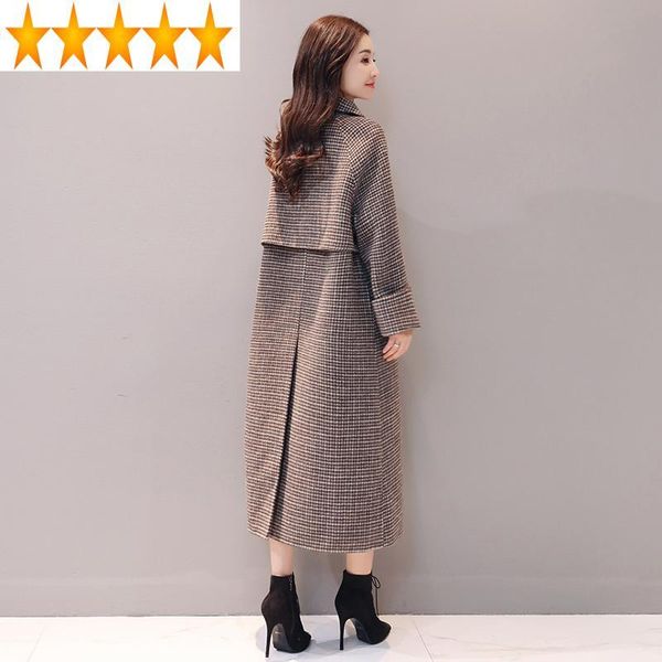 women's wool & blends long women plaid coat woolen winter jackets woman tunic 2021 casual loose coats female overcoat casaco feminino k, Black
women's wool & blends long women plaid coat woolen winter jackets woman tunic 2021 casual loose coats female overcoat casaco feminino k, Black