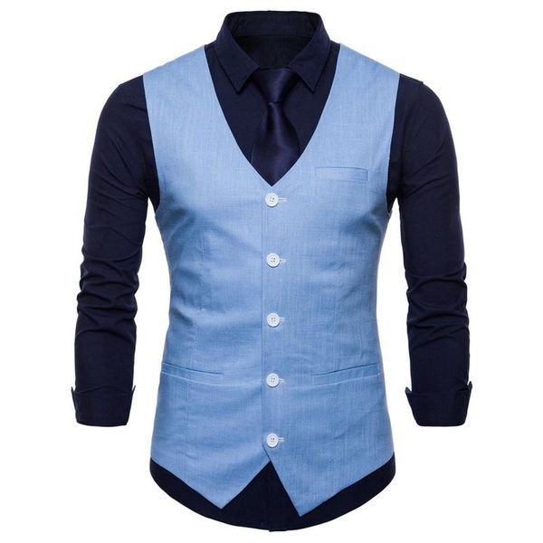 men's vests 2021 mens slim fit single breasted suit vest brand formal dress business wedding waistcoat men solid color gilet, Black;white
men's vests 2021 mens slim fit single breasted suit vest brand formal dress business wedding waistcoat men solid color gilet, Black;white