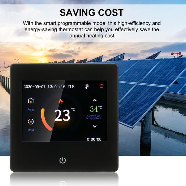 smart home control lcd touch-screen weekly programmable thermostat wifi electric heating 16a temperature controller for school office
smart home control lcd touch-screen weekly programmable thermostat wifi electric heating 16a temperature controller for school office