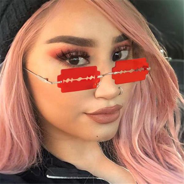 sunglasses unique women glasses razor blade shape personality lady eyewear trend street beat shade for uv400, White;black
sunglasses unique women glasses razor blade shape personality lady eyewear trend street beat shade for uv400, White;black