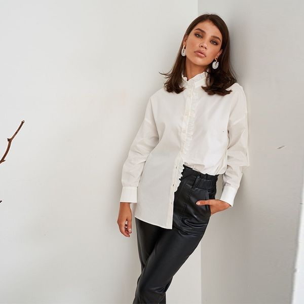women's blouses & shirts casual stand collar long sleeves loose office lady basic single breasted white wave lace new chic vnzc
women's blouses & shirts casual stand collar long sleeves loose office lady basic single breasted white wave lace new chic vnzc