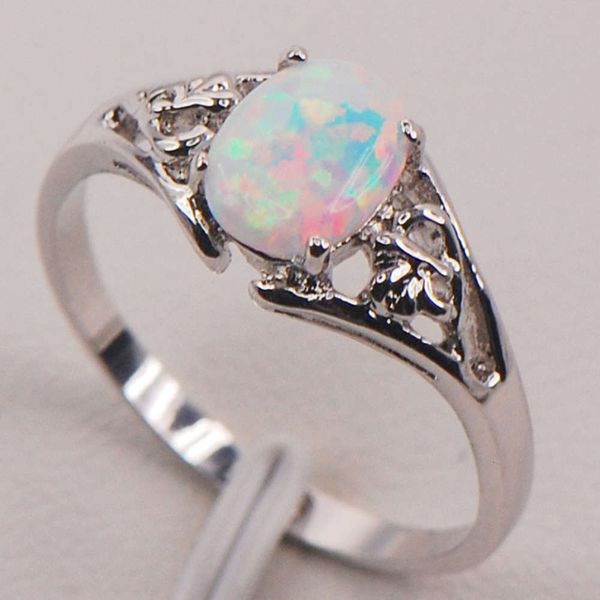 women's ring inlaid with opal silver, Black 
women's ring inlaid with opal silver, Black