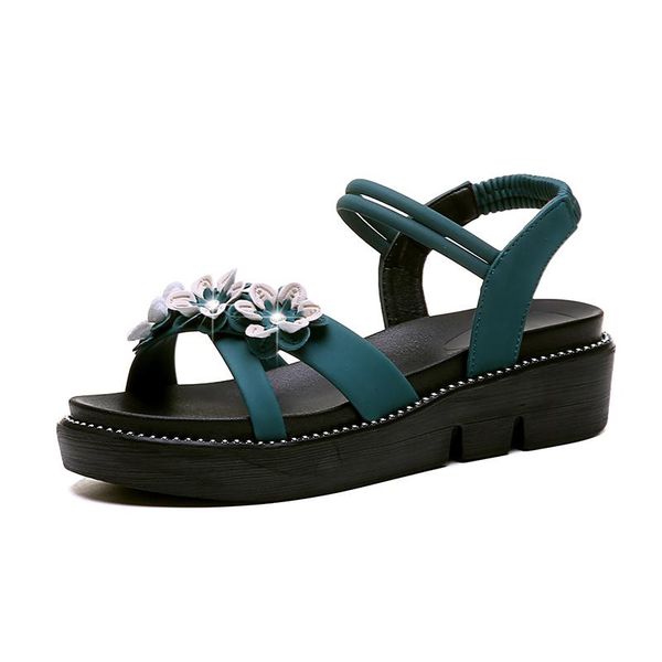 women flowes sandals summer flat thick bottom shoes fashionable flower for young girl, Black
women flowes sandals summer flat thick bottom shoes fashionable flower for young girl, Black