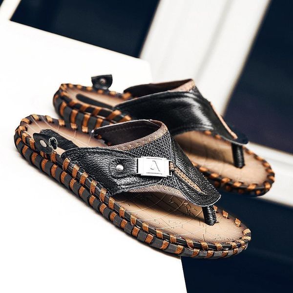 sandals beach shoes male men flip flops cowhide will code cool slipper, Black
sandals beach shoes male men flip flops cowhide will code cool slipper, Black
