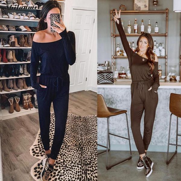 women's jumpsuits & rompers high street women off shoulder jumpsuites 2021 autumn long playsuits elegant female lace up fashion romper, Black;white
women's jumpsuits & rompers high street women off shoulder jumpsuites 2021 autumn long playsuits elegant female lace up fashion romper, Black;white