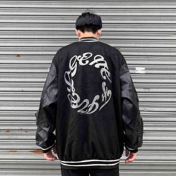 women's jackets coat leather backsleeve woolen jacket autumn for man and woman japanese hip hop harajuku oversize casual qzsq, Black;brown
women's jackets coat leather backsleeve woolen jacket autumn for man and woman japanese hip hop harajuku oversize casual qzsq, Black;brown