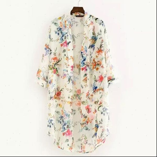 vintage floral chiffon small women shirts fresh simple long sunscreen loose shawl kimono cardigan boho, White
vintage floral chiffon small women shirts fresh simple long sunscreen loose shawl kimono cardigan boho, White