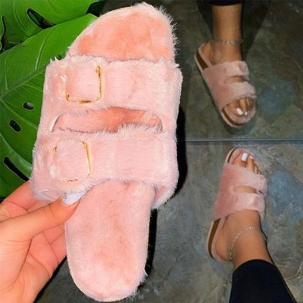 women fur slides buckle home winter flat 2021 slippers big size 43 indoor female fluffy shoe band shoes ladies, Black
women fur slides buckle home winter flat 2021 slippers big size 43 indoor female fluffy shoe band shoes ladies, Black