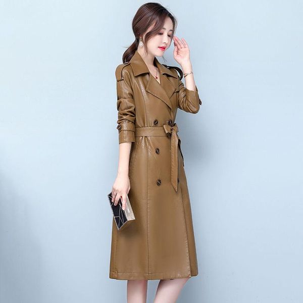 women's leather & faux middle long style autumn winter 2021 korean slim fit sheep windbreaker large size coat, Black
women's leather & faux middle long style autumn winter 2021 korean slim fit sheep windbreaker large size coat, Black