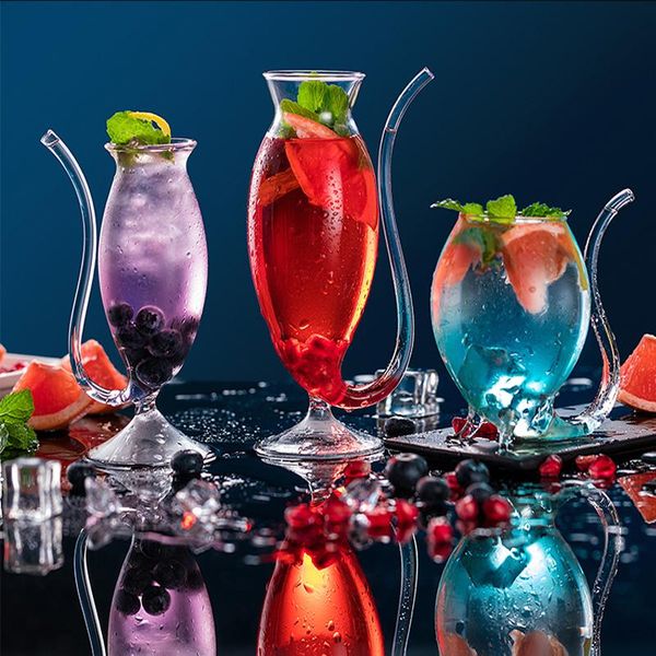 wine glasses creative cup cocktail glass whiskey heat resistant with straw for drink home party bar club 
wine glasses creative cup cocktail glass whiskey heat resistant with straw for drink home party bar club
