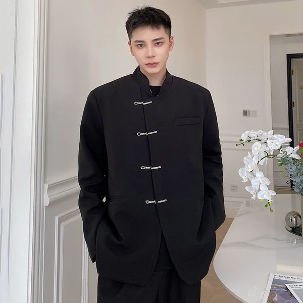 Menswear Fashion Chinese Style Hanfu Blazers Men's Stand Neck Single Breasted Long Sleeve Suit Jacket Male Tide Autumn 2021, White;black
Menswear Fashion Chinese Style Hanfu Blazers Men's Stand Neck Single Breasted Long Sleeve Suit Jacket Male Tide Autumn 2021, White;black
