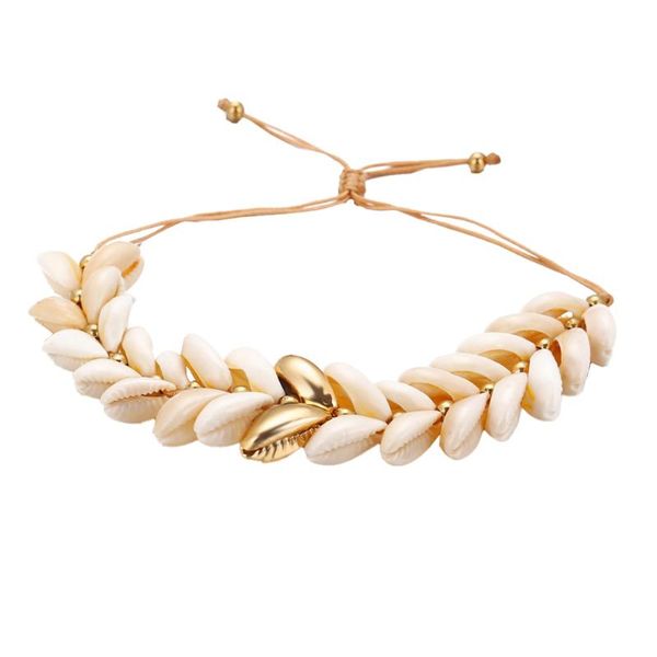 charm bracelets vintage knitted bracelet creative shell wrist chain bohemian style decoration white, Golden;silver 
charm bracelets vintage knitted bracelet creative shell wrist chain bohemian style decoration white, Golden;silver